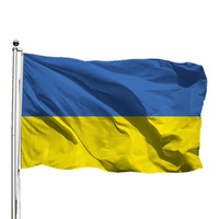 Drapeaux ukrainiens personnalisés en polyester 68D de haute qualité, 90x150cm (3x5ft), vente en gros à prix réduit