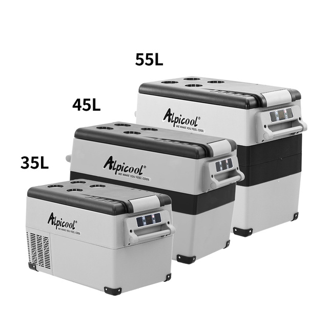 Alpicool DC 12v 24v AC 100v to 24v Auto Camping Off Road Compressor Fridge Portable Small Mini Car Fridges Electric Cooler Box