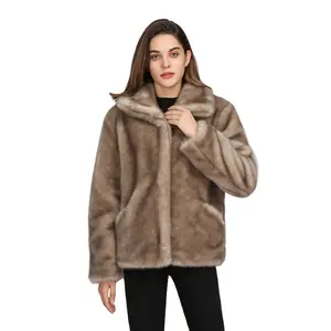Özelleştirilmiş sıcak artı boyutu kadın moda kış ceket faux kürk ceket bayanlar için