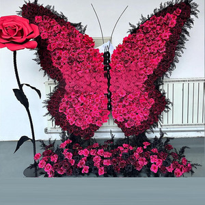 Nouveau support de fleurs artificielles papillon pour décorations de mariage, arrière-plan de fenêtre, aménagement de banquets d'anniversaire - <span class=keywords><strong>Iris</strong></span> - Product Image 4