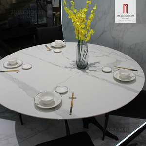 Round Ultra <strong>Thin</strong> Sintered Stone <strong>Dining</strong> <strong>Table</strong> 12mm Artificial Marble Color for Minimalist Decor - Product Image 3