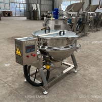Marmite électrique multi-usages en acier inoxydable de 50L à 1000L pour confitures de fruits et sauces chili, avec agitateur et mélangeur