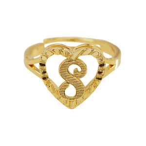 Cincin Nama Wanita Model Hati Terbaru, Hadiah Fashion, Cincin Inisial Huruf Putar Custom, Lapisan Emas Rose, Cincin Hip Hop - Product Image 5