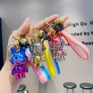 2024 Chapeamento Resina Criativo Cristal Astronauta Coelho Chaveiro 3D Bonito Dos Desenhos Animados Animação Comic Keychain Lembrança Presentes Moda