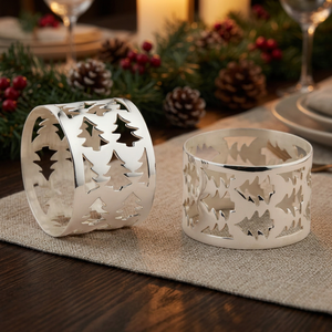 Luxury Brass <b>Christmas</b> <b>Tree</b> Napkin Rings - Product Image 3