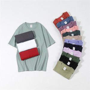 Di alta qualità Unisex copertura della pompa a tracolla t-shirt manica corta Logo personalizzato ampia sfumata Oversize 250G <span class=keywords><strong>felpa</strong></span> - Product Image 5