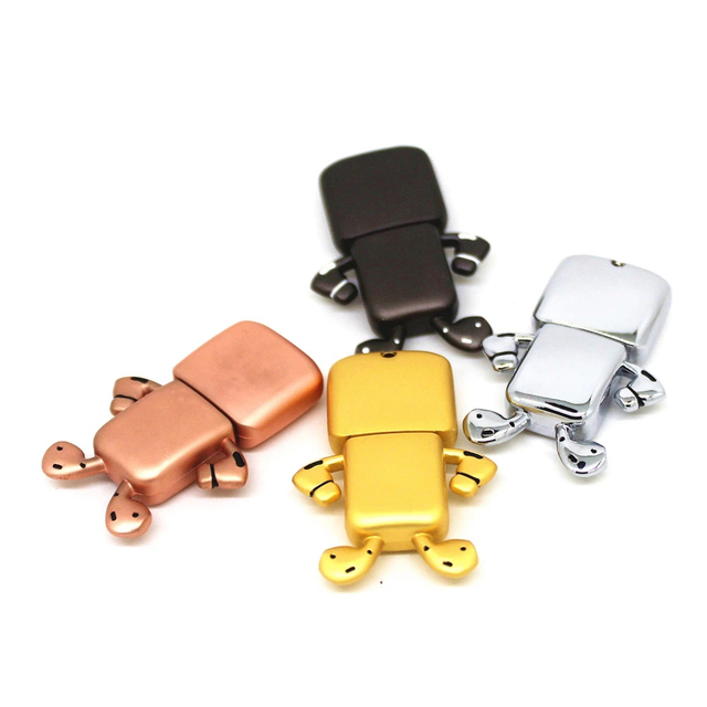 Metal Robot USB Flash Drive 1GB 4GB 2GB Memory Stick 3.0 32GB 8GB 16GB Pen Drive Cute Gift New Stock Custom Logo