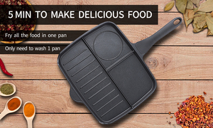 Non-stick Die Cast Aluminum Home Cooking 3 Section Compartment <strong>Grill</strong> Frying <strong>Pan</strong> - Product Image 6