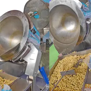 Mesin Popcorn Karamel Bentuk Bola Elektromagnetik Gas Baja Tahan Karat Industri Kualitas Tinggi