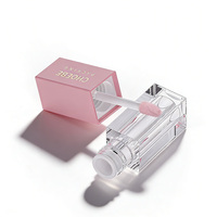 Tubes de rouge à lèvres liquides vides carrés roses de luxe, contenants pour gloss à lèvres avec design transparent effet blush pour la marque cosmétique