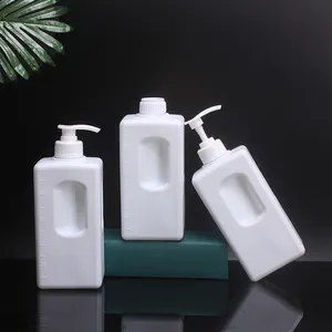 HDPE1000ML Handle tipo food-grade loção dispensador plástico vazio garrafa portátil graduada corpo lavagem shampoo salão de cabeleireiro garrafa