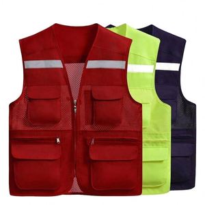 Gilet unisexe réversible personnalisé de qualité supérieure, imprimé et brodé, en polyester respirant, style motard/cameraman, idéal pour l'été - Product Image 1