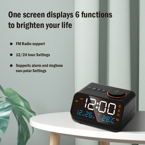 Hiện Đại LED FM Đài Phát Thanh Đồng Hồ Báo Thức Thông Minh Nhiệt Độ Và Độ Ẩm Hiển Thị Điện Tử Đồng Hồ Đài Phát Thanh Bằng Giọng Nói Điều Khiển Đồng Hồ - Product Image 2