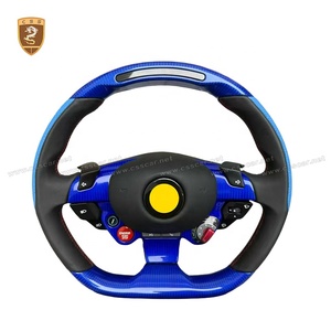Volante de Fibra de Carbono Seca con LED para <span class=keywords><strong>Ferrari</strong></span> 458 488 F8 812 GTC4 California California T <span class=keywords><strong>FF</strong></span> F12, Accesorios Interiores para Auto - Product Image 2