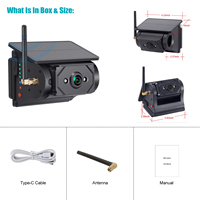Caméra de recul solaire WIFI avec détection BSD Ai Caméra de voiture alimentée par batterie DVR Enregistrement en boucle pour remorque de camion RV iPhone Android