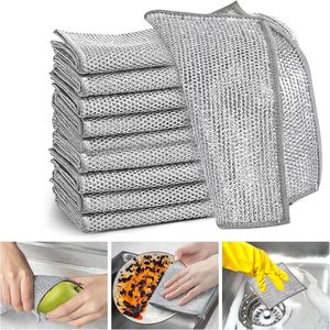 Chiffons à vaisselle multi-usages en fil métallique, chiffons à vaisselle anti-rayures, chiffons de nettoyage en acier, chiffons de nettoyage miracle en maille métallique - Product Image 1