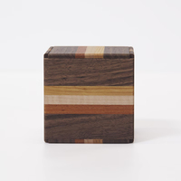 Boîte à puzzle artisanale en bois massif à rayures, boîte à réflexion en bois avec compartiment secret, boîte de rangement magique pour cadeaux et bijoux