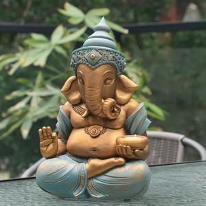 Statue de dieu indien en polyrésine ornement en résine de dieu hindou Statue de Ganesha fournitures de <span class=keywords><strong>jardin</strong></span> articles cadeaux de pendaison de crémaillère Diwali - Product Image 2
