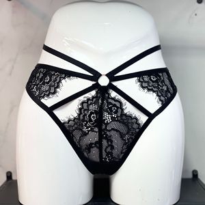 Manufacturer Wholesale Women's Embroidered <b>Lace</b> Hollow Underwear Women's <b>Elastic</b> Low Waist Comfortable Soft Hot Pants T Pants - Product Image 1