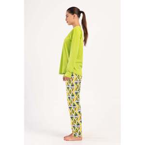 KADIN P.SUPREM XXL O YAKA UZUN KOL ETEGI OVAL PIJAMA TAKIM - สีเขียว - สีเขียว - Product Image 2