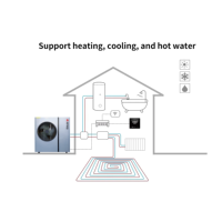 Bomba de Calor Aire-Agua EVI con Inversor DC R32 de 21.5kW, Calefacción Hidrónica, Refrigeración, ACS 3 en 1, WiFi, OEM, Bomba de Calor Doméstica