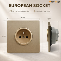 Prise murale électrique décorative industrielle française 4 modules 10A 220V avec interrupteur et ports USB-A et USB-C IP20