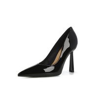 Chaussures de mariage françaises élégantes et sexy pour femmes, grande taille, à bout pointu, en cuir verni, à talon aiguille, polyvalentes et formelles