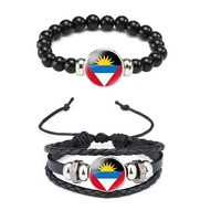 Bracelet en cuir personnalisé avec drapeau national, bijou tressé à la main pour activités de plein air et décoration