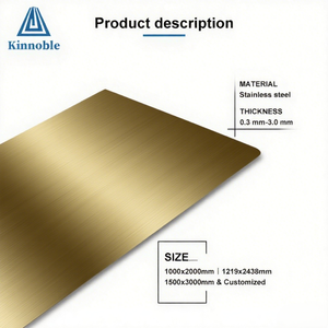 201 קו צבע זהב 304 גיליונות נירוסטה מוברשים מצופים במילים מפתח נירוסטה - Product Image 3