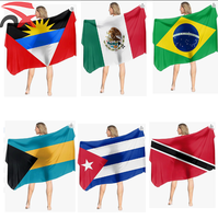 Pareo de Playa Transpirable con Bandera Nacional Personalizada, Bufanda, Sarong, para el Verano