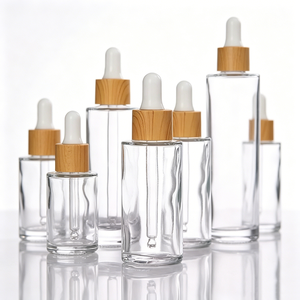 Bouteilles compte-gouttes en verre transparent dépoli à épaule plate, avec logo personnalisé sérigraphié, 20ml, 30ml, 50ml, 100ml, 120ml, avec bouchon sécurité enfant - Product Image 1
