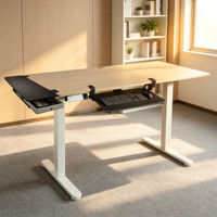 Bureau électrique réglable en hauteur ODM avec plateau latéral et support pour clavier pour la maison et le bureau