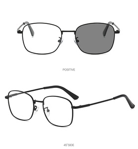 Cổ phiếu giá rẻ hình chữ nhật vuông vàng kim loại kính khung cho nam giới photochromic chống ánh sáng màu xanh UV400 kính - Product Image 2