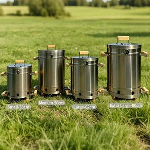 Ahumador Vertical Portátil de <span class=keywords><strong>Acero</strong></span> <span class=keywords><strong>Inoxidable</strong></span>, Horno de Carbón para Asar, Asadores para Acampar al Aire Libre, Jardín y Patio Trasero - Product Image 1