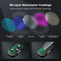 K&F CONCEPT FI061 Kit de 3 objectifs grand angle magnétiques noirs avec filtre de diffusion 1/4 anti-pollution lumineuse pour Insta360 Luna Ultra