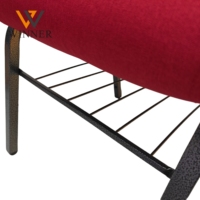 Chaises d'église empilables en gros, chaises de pupitre d'église à structure métallique, chaises de pasteur pour théâtres et auditoriums
