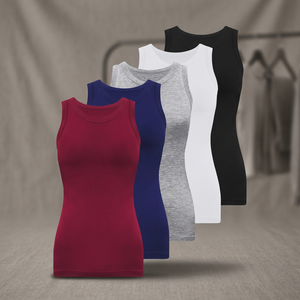 Women's Solid Color O-Neck Knitted Tank <b>Tops</b> Breathable Casual Wear in <b>Red</b> Blue Gray White Black - Product Image 2