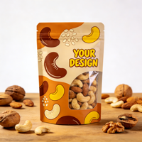 Sachet alimentaire refermable en plastique, pochette verticale avec fenêtre, logo personnalisé imprimé, sac Mylar pour snacks, fruits secs et graines
