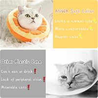 Schattige zachte katten donut-halsband, verstelbare herstelkegel voor huisdieren, comfortabele kittenhalsband, voorkomt wond likken na een operatie