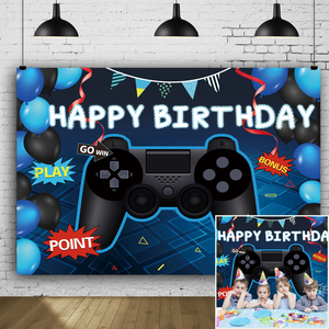 Videojuego <span class=keywords><strong>Feliz</strong></span> <span class=keywords><strong>cumpleaños</strong></span> telón <span class=keywords><strong>de</strong></span> fondo juego en fiesta <span class=keywords><strong>de</strong></span> <span class=keywords><strong>cumpleaños</strong></span> telón <span class=keywords><strong>de</strong></span> fondo Banner fiesta juego fiesta pared decoraciones suministros - Product Image 1