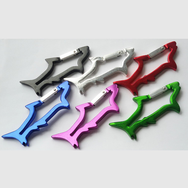 Animal shark fish shaped aluminum carabiner clip hook