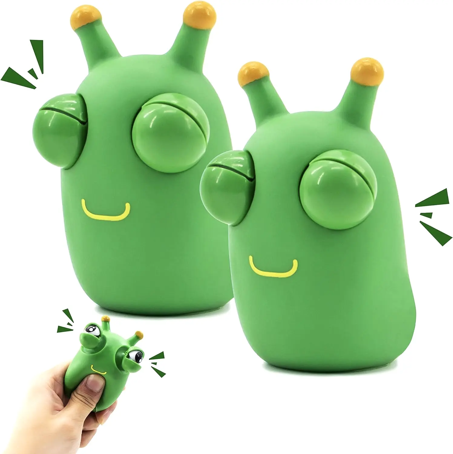 Green Bug Toys Popping Out Eyes Squeeze Fun Jouets sensoriels Fidget pour enfants utilisés pour soulager le stress Jouet pour l'autisme