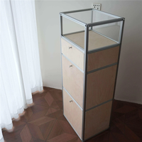 Profilé en aluminium, plaque marine, style industriel Bauhaus, anodisé, personnalisable, comptoir de café, armoire de rangement, présentoir, 3 tiroirs