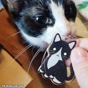 OEM Odm อะนิเมะ แมวสีดำในชุดทักซิโด้ อะคริลิค PET ลายการ์ตูนชิบิ สัตว์น่ารัก สำหรับคนรักงานศิลปะ ประดับกลิตเตอร์ น่ารัก คาวาอิ ลูกแมวน่ารัก  Loss <span class=keywords><strong>Me</strong></span> - Product Image 4