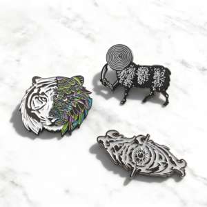 工場高品質ソフトエナメル亜鉛合金鉄製工芸品金銀メッキカラフルブローチラペルピン - Product Image 6