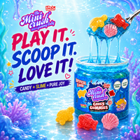 Bonbons liquides Slime Gooey en pot, amusants à peler, saveur sauce acidulée, en forme d'animaux marins mignons, bonbons gélifiés aux fruits assortis