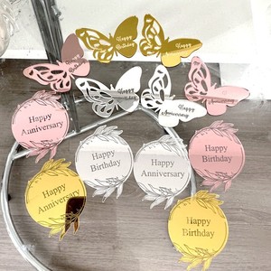 ของตกแต่งเค้กอะคริลิค รูปผีเสื้อ น้ำผึ้งและรสหวาน สำหรับวันเกิด วันครบรอบ ของตกแต่งโต๊ะขนมหวานสำหรับงานปาร์ตี้ - Product Image 2