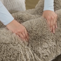 Fauteuil Poire Créatif Oreilles de Chat avec Queue Amovible en Fausse Fourrure, Canapé Paresseux, Taille Personnalisée, Chaise de Sol Intérieure pour Loisirs
