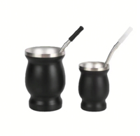 DAJI HYDRO 4oz 8oz Tasse à thé Yerba Mate en acier inoxydable isolée à double paroi avec paille Bombilla Tasse Yerba Mate Gobelet à poignée