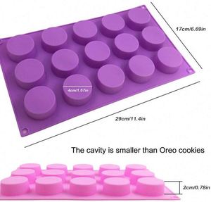 15 Holes Cylinder Silicone Molds for Making Chocolate Candy Soap Muffin Cupcake Brownie Cake Pudding Baking <b>Cookie</b> - Product Image 3